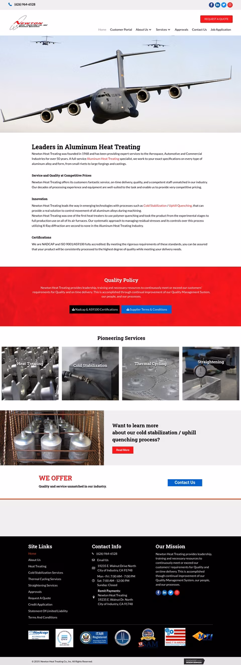 Newton-Heat-Treating Homepage 1440px