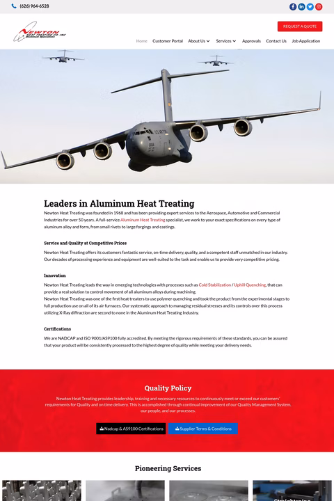 Newton-Heat-Treating Homepage 1440px