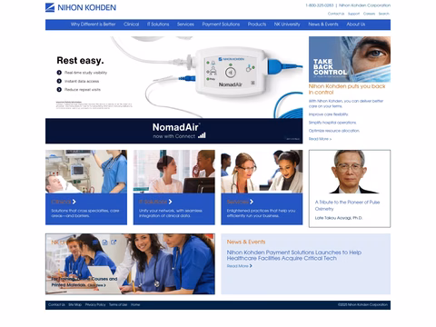 Nihon-Kohden-America Homepage 1440px