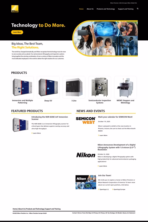 Nikon-Precision-Inc Homepage 1440px