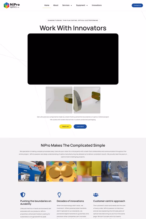 Nipro-Optics Homepage 1440px