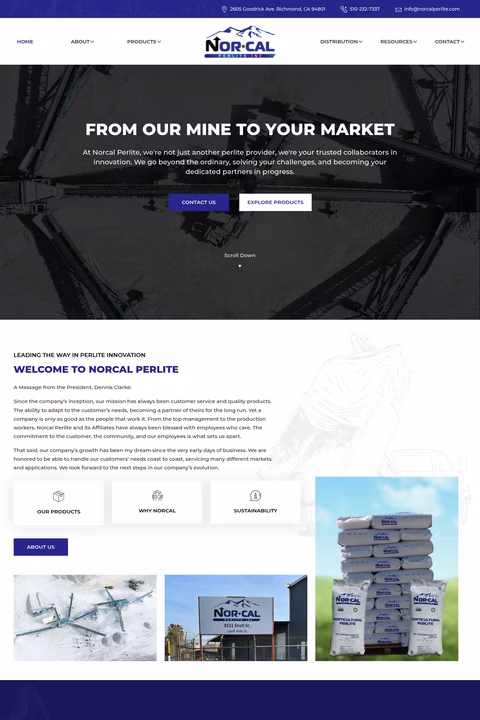 Norcal-Perlite Homepage 1440px