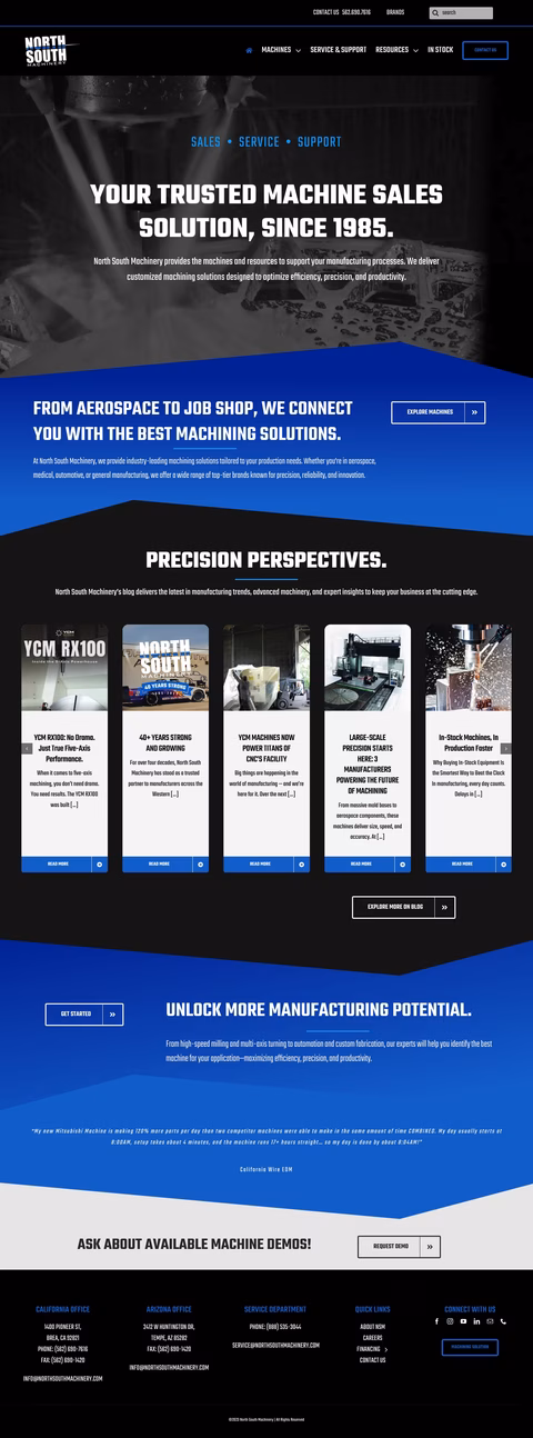 North-South-Machinery Homepage 1440px