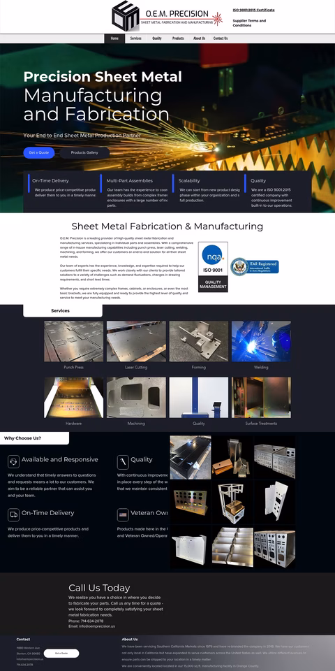 Oem-Precision Homepage 1440px