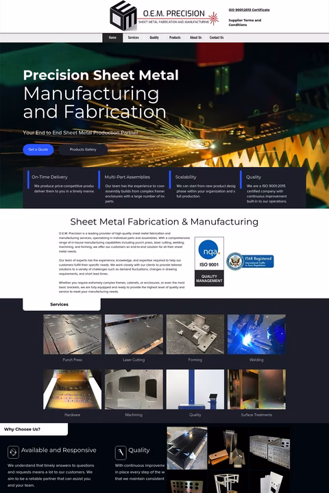 Oem-Precision Homepage 1440px