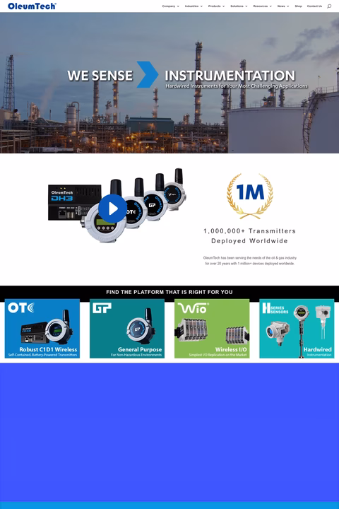 Oleumtech Homepage 1440px