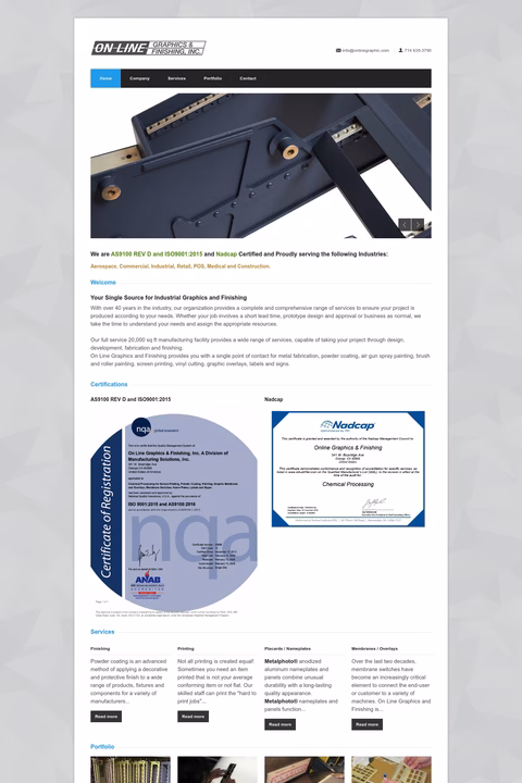 On-Line-Graphics-Finishing Homepage 1440px