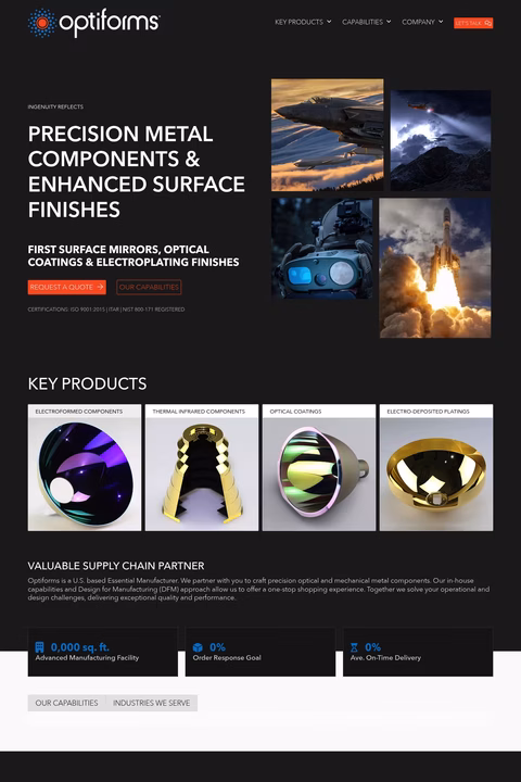 Optiforms Homepage 1440px