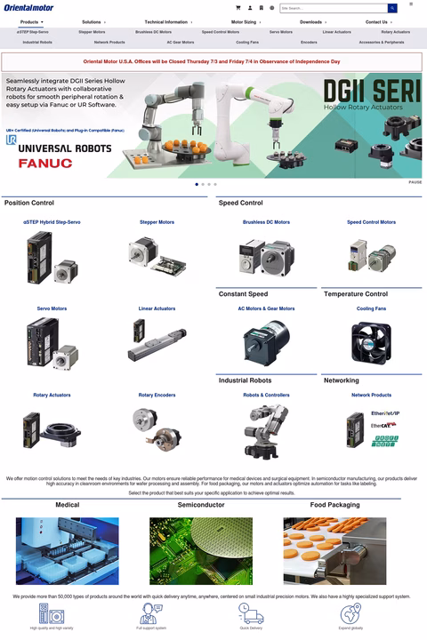 Oriental-Motor-Usa Homepage 1440px