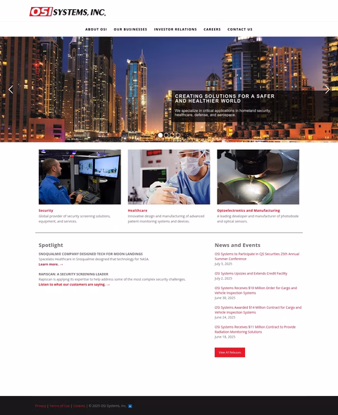 Osi-Systems Homepage 1440px