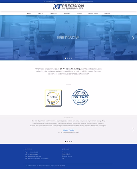 Ot-Precision-Inc Homepage 1440px