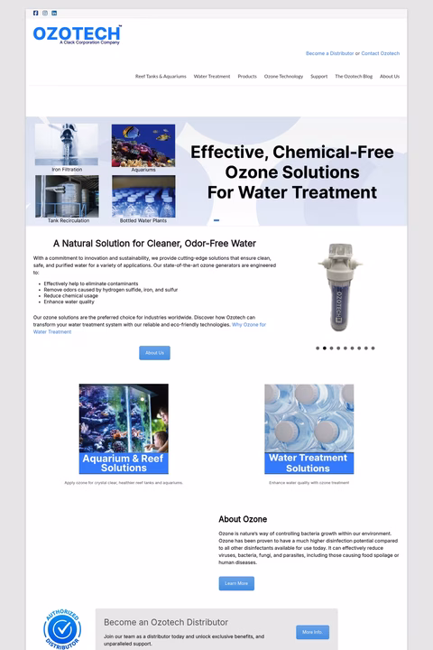 Ozotech Homepage 1440px