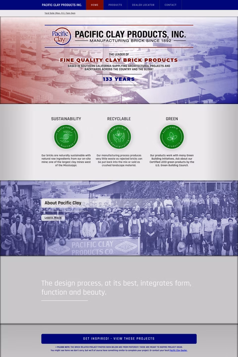 Pacific-Clay-Products Homepage 1440px