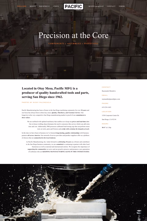 Pacific-Manufacturing Homepage 1440px