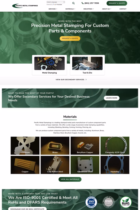 Pacific-Metal-Stampings Homepage 1440px