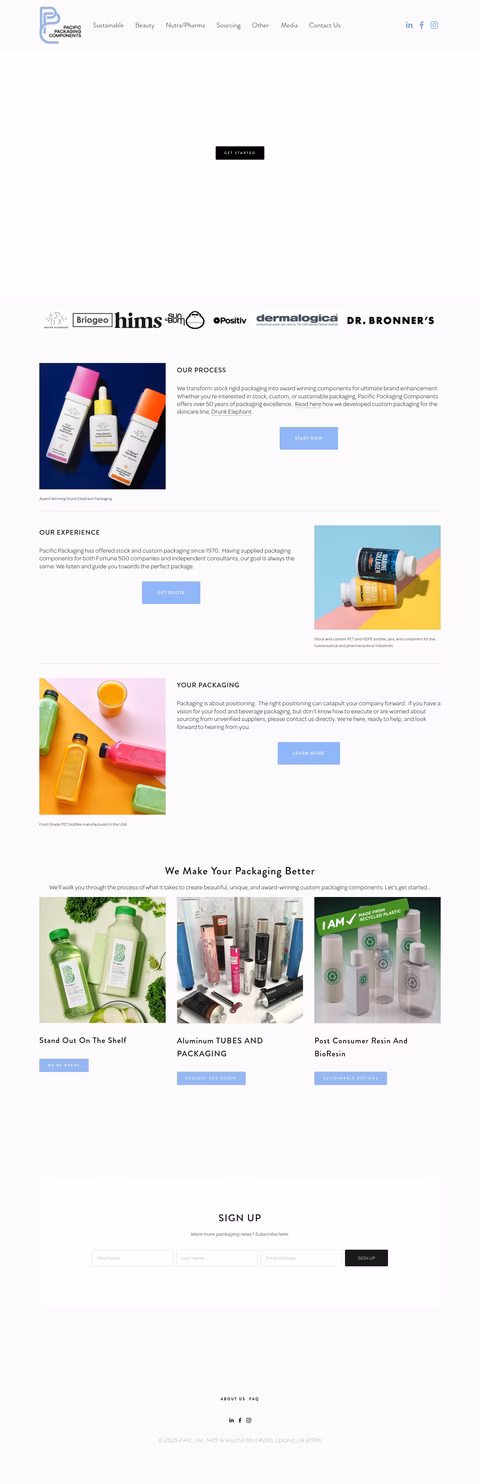 Pacific-Packaging-Components Homepage 1440px
