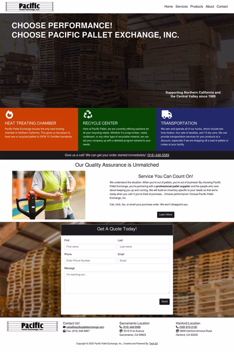 Pacific-Pallet-Exchange Homepage 1440px