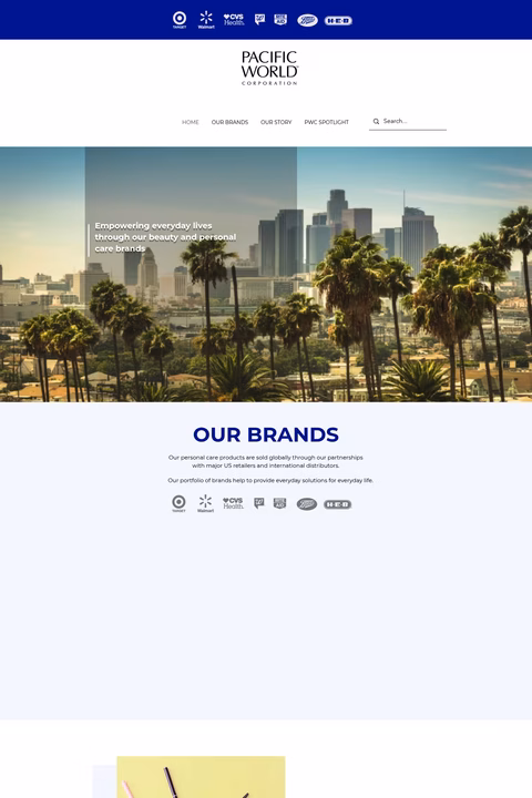 Pacific-World-Corporation Homepage 1440px