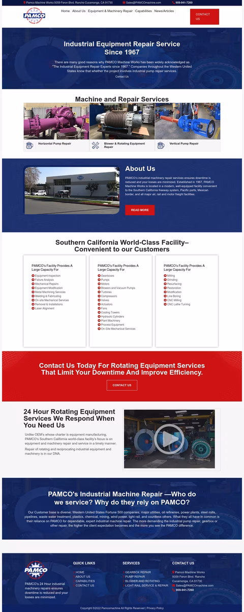 Pamco-Machine-Works Homepage 1440px