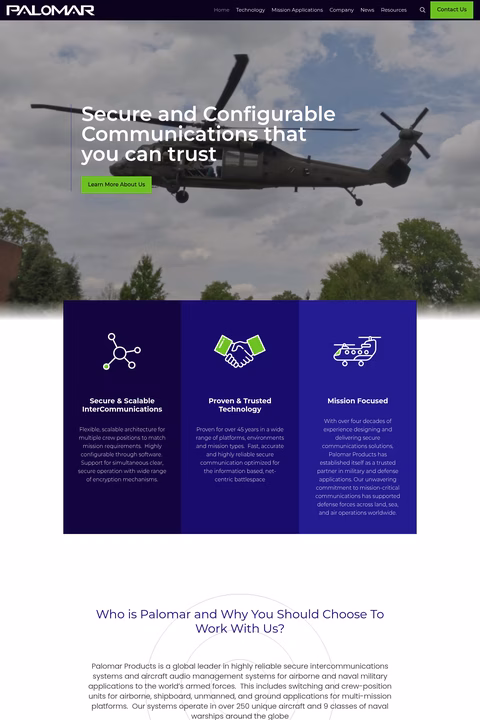 Palomar-Products Homepage 1440px