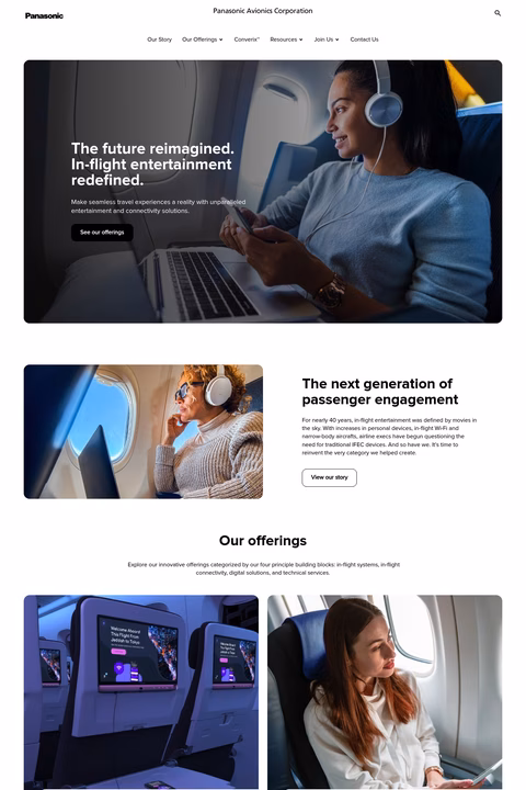 Panasonic-Avionics Homepage 1440px