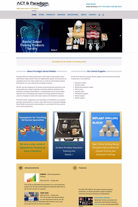 Paradigm-Dental-Models Homepage 1440px