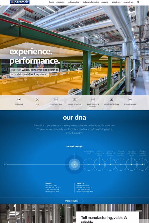 Paramelt Homepage 1440px