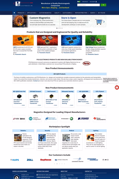 Pca-Electronics Homepage 1440px