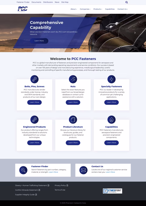 Pcc-Fasteners Homepage 1440px
