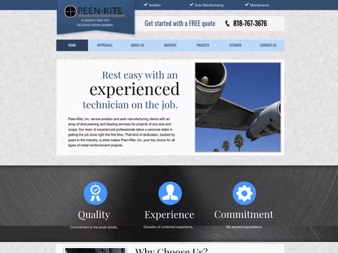 Peen-Rite-Inc Homepage 1440px