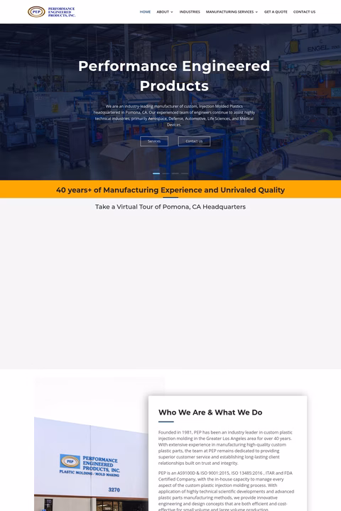 Performance-Engineered-Products Homepage 1440px