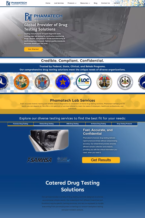 Phamatech Homepage 1440px