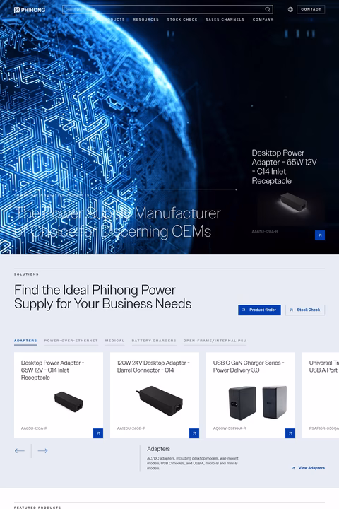 Phihong-Usa Homepage 1440px