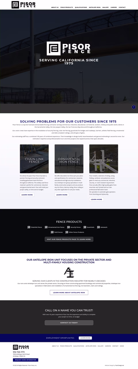 Pisor-Fence Homepage 1440px