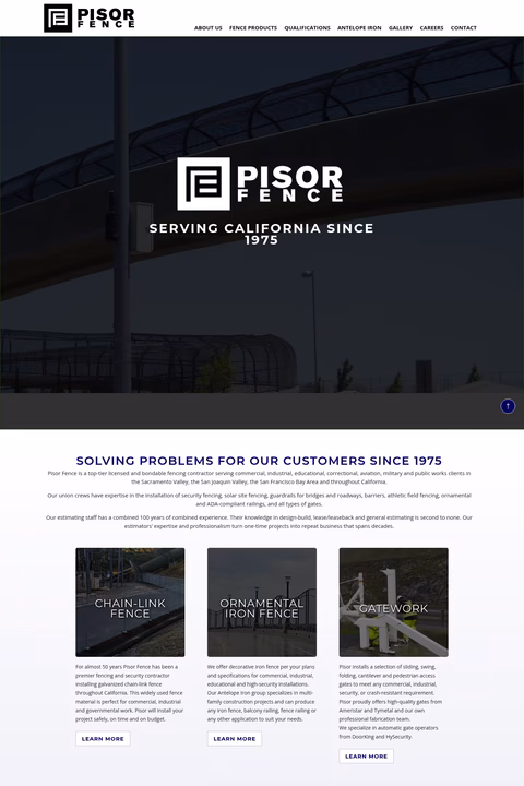 Pisor-Fence Homepage 1440px