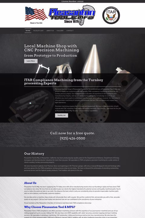 Pleasanton-Tool-Manufacturing Homepage 1440px