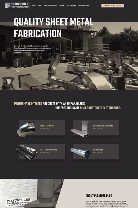 Plenums-Plus Homepage 1440px