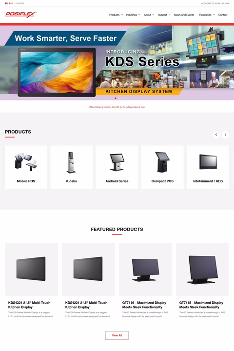 Posiflex-Business-Machines Homepage 1440px