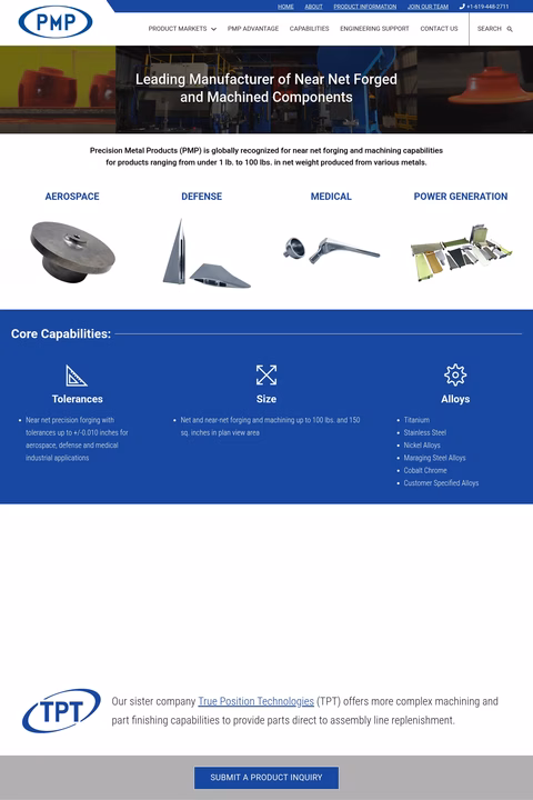 Precision-Metal-Products Homepage 1440px