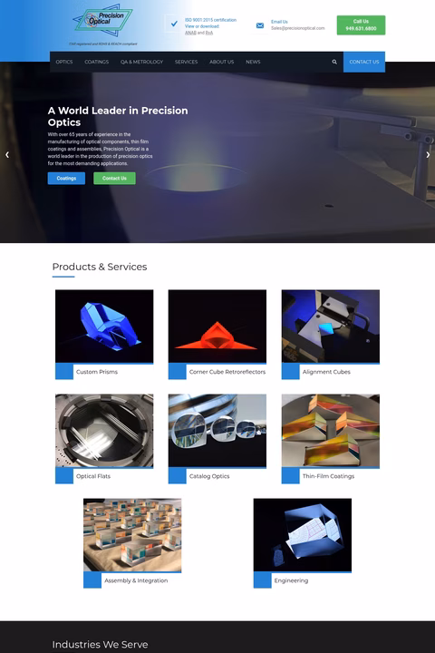 Precision-Optical Homepage 1440px