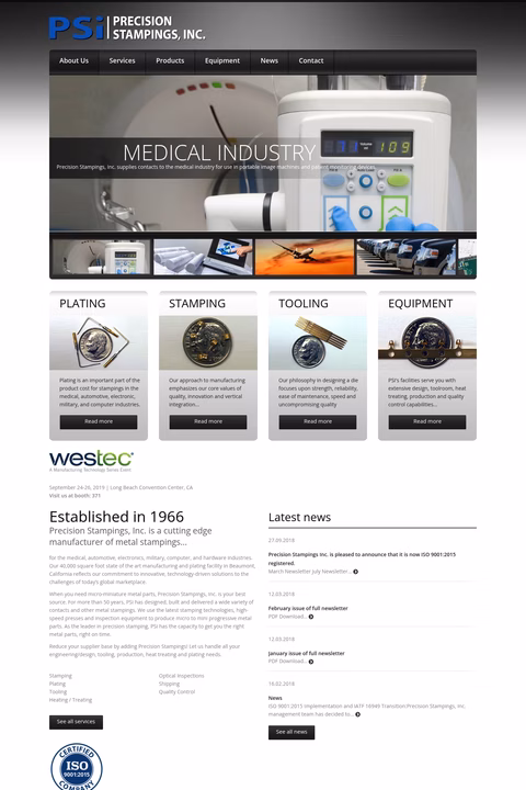Precision-Stampings Homepage 1440px