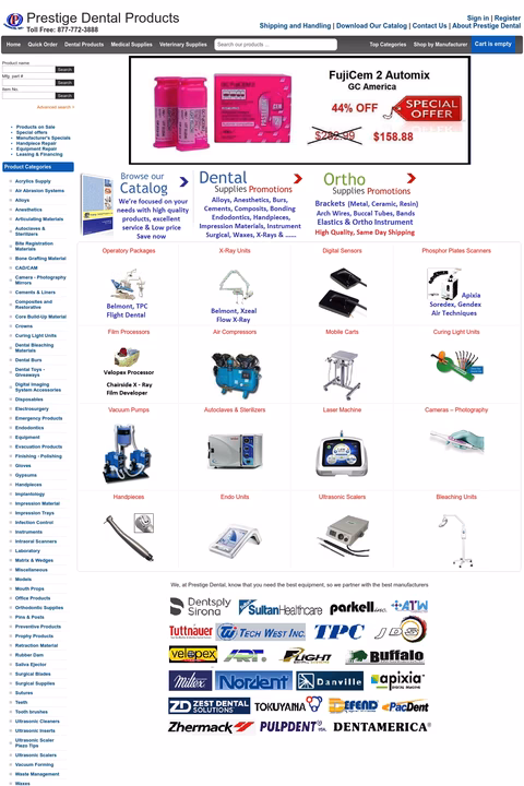 Prestige-Dental-Products Homepage 1440px