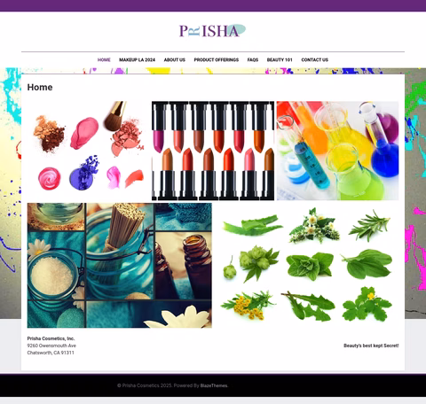 Prisha-Cosmetics Homepage 1440px