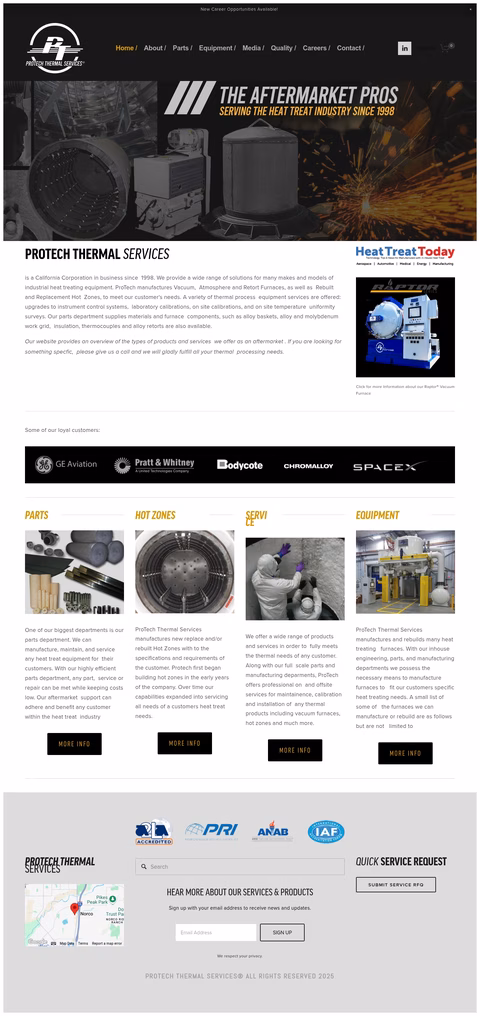 Pro-Tech-Thermal-Services Homepage 1440px