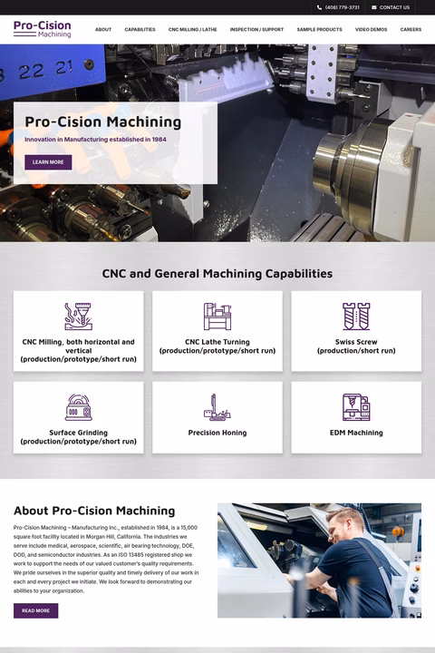 Pro-Cision-Machining Homepage 1440px