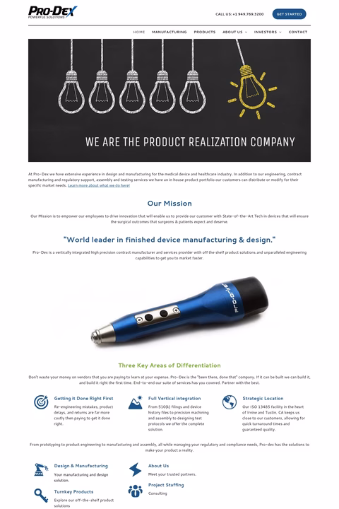 Pro-Dex Homepage 1440px