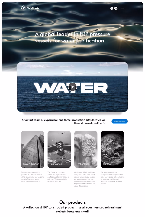 Protec-Arisawa-America Homepage 1440px
