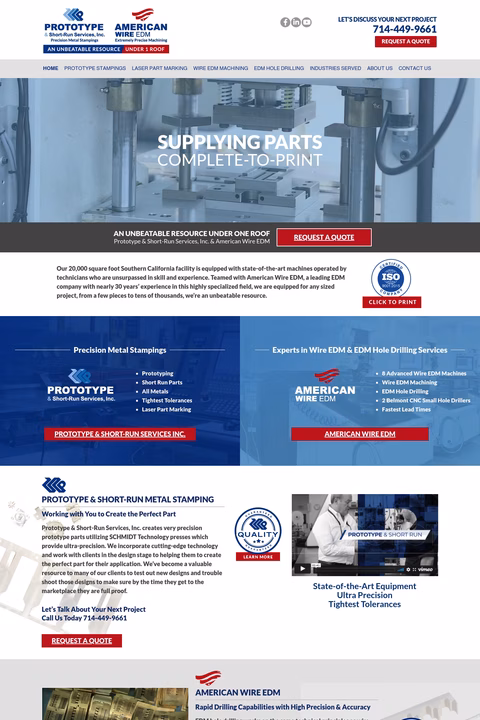 Prototype-Short-Run-Services Homepage 1440px