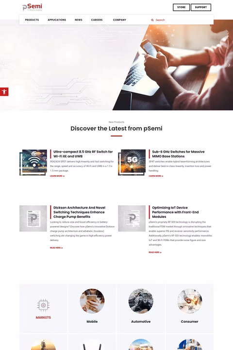 Psemi-Corporation Homepage 1440px
