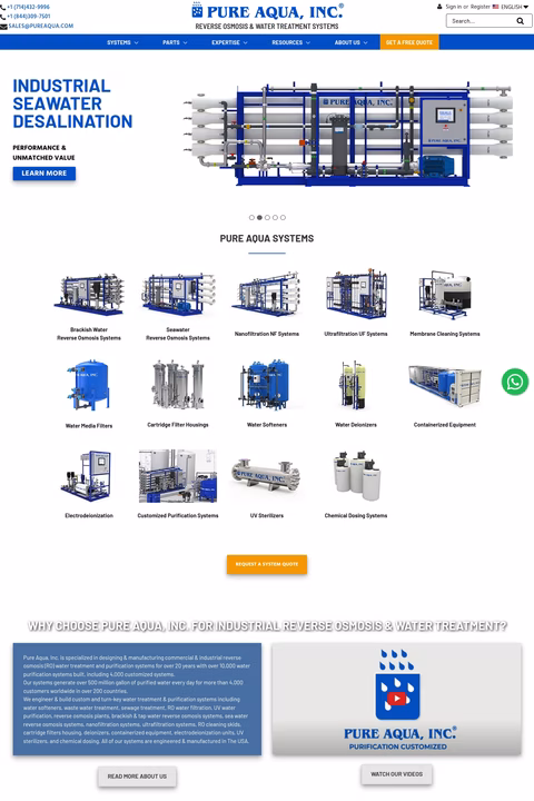 Pure-Aqua Homepage 1440px